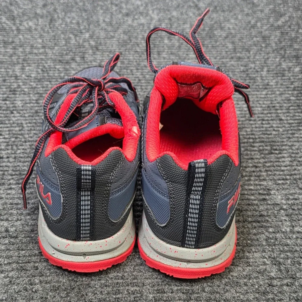 Fila Trail Running Shoes Women's Size 7 Navy Grey Coral Red Breathable Mesh